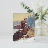 ノルウェーのスキーヤー ポストカード (スタンド正面)