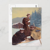ノルウェーのスキーヤー ポストカード (正面/裏面)