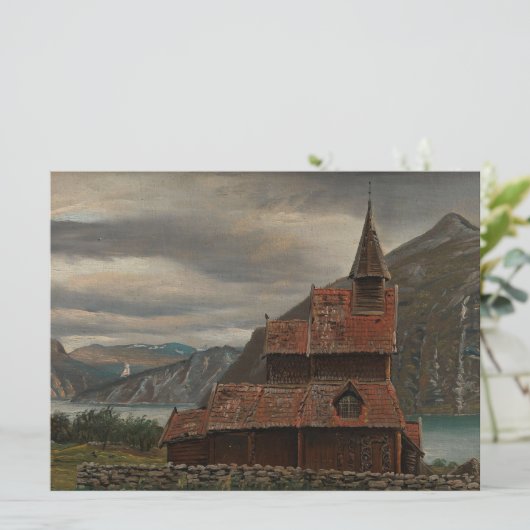ノルウェーのステーブ教会（Knud Baade著） カード (スタンド正面)