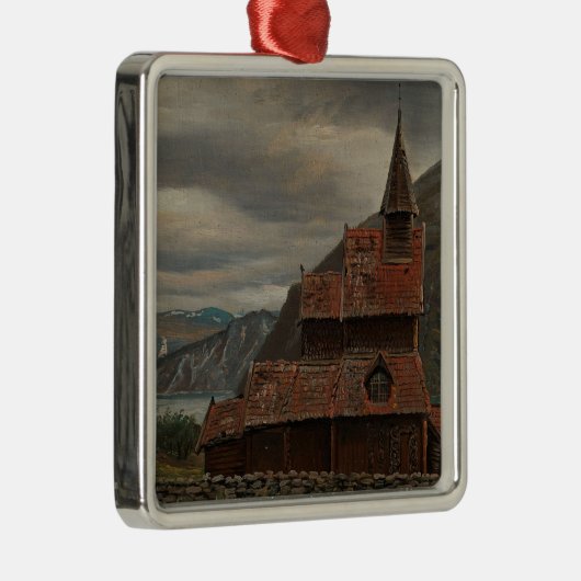 ノルウェーのステーブ教会(Knud Baade著) メタルオーナメント (右)