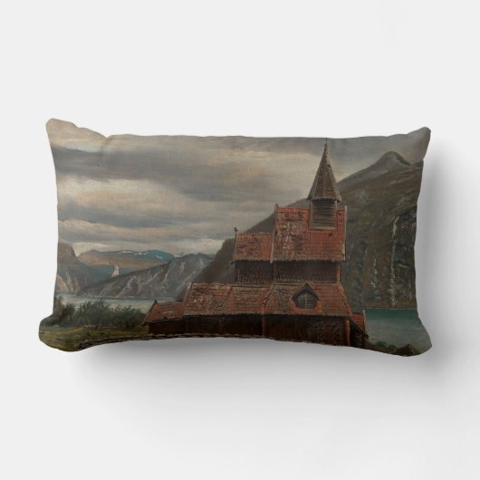 ノルウェーのステーブ教会(Knud Baade著) ランバークッション (正面)