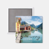 ノルウェーのソグネフィヨルドの風景 マグネット (正面/裏面)