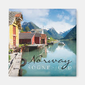 ノルウェーのソグネフィヨルドの風景 マグネット (正面)