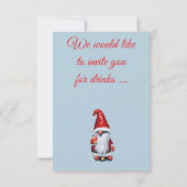 ノルウェーのトナカイがクランベリージュースカクテルを持っている 招待状 (裏面)