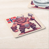 ノルウェーのトロル スクエアペーパーコースター (アングル)