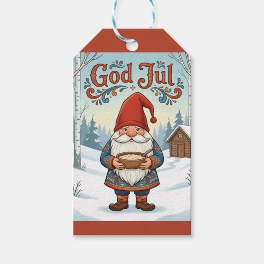 ノルウェーのニッセ God Jul クリスマスギフトタグ ギフトタグ (正面)