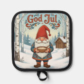 ノルウェーのニッセ God Jul クリスマスポットホルダー 鍋敷き (正面)