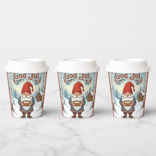 ノルウェーのニッセ God Jul クリスマス ペーパーカップ (複数)