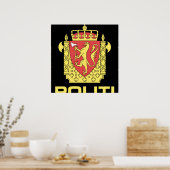 ノルウェーのノルウェー警察サービスのバッジ ポスター (キッチン)