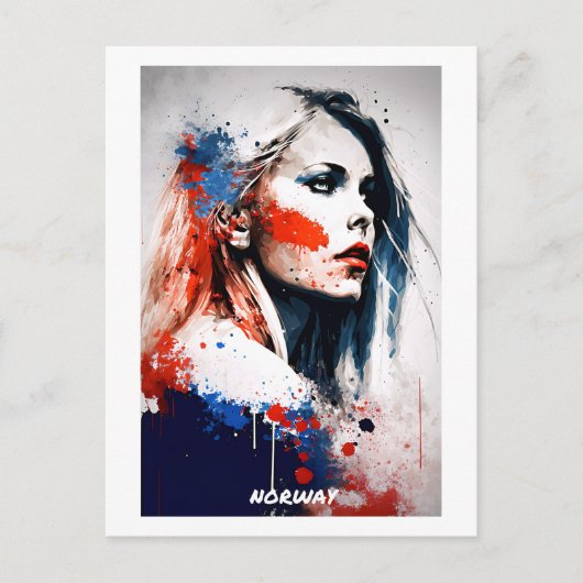 ノルウェーのハガキ – ポートレート – 女性の世界 ポストカード (正面)