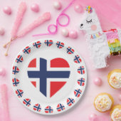ノルウェーのハートの形の旗 ペーパープレート (パーティー)