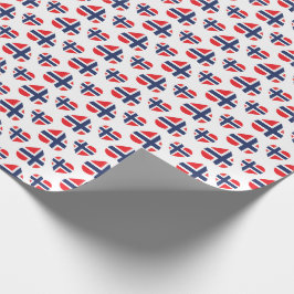 ノルウェーのハートの形の旗 ラッピングペーパー