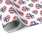 ノルウェーのハートの形の旗 ラッピングペーパー (ロールコーナー)