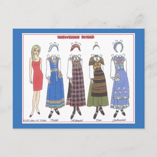 ノルウェーのバナードV紙ドール葉書 ポストカード (正面)