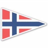 ノルウェーのビニールカーの三角形の国旗 シール (正面)