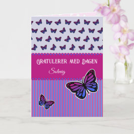ノルウェーのピンクと薄紫の蝶の名前 カード