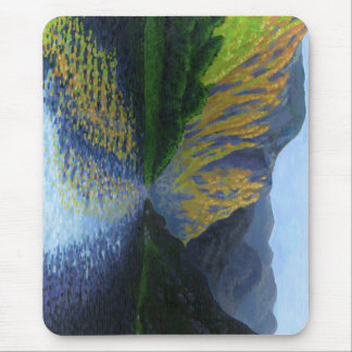 ノルウェーのフィヨルドが夕日に近づく マウスパッド