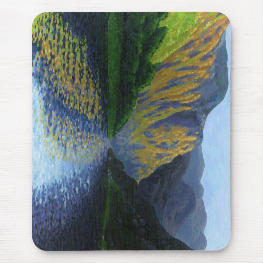 ノルウェーのフィヨルドが夕日に近づく マウスパッド (正面)