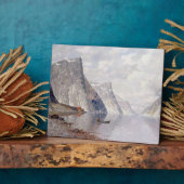 ノルウェーのフィヨルドでボートを作る(油をキャンバスに) フォトプラーク (側面)