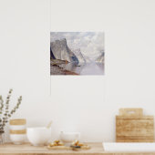 ノルウェーのフィヨルドでボートを作る(油をキャンバスに) ポスター (キッチン)