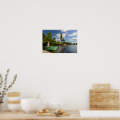 ノルウェーのフィヨルドで緑のボートのポスタープリント ポスター (キッチン)