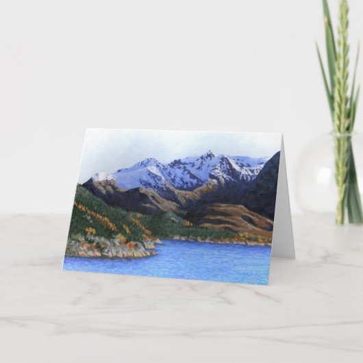 ノルウェーのフィヨルドと山 カード (正面)