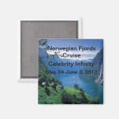 ノルウェーのフィヨルドのクルーズマグネット マグネット (正面/裏面)