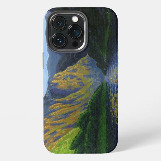 ノルウェーのフィヨルドの日の入り iPhoneケース (裏面)