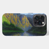 ノルウェーのフィヨルドの日の入り iPhoneケース (裏面横)