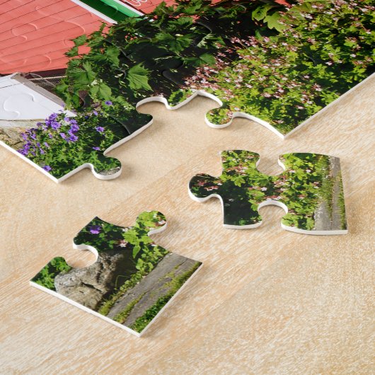 ノルウェーのフィヨルドの眺めおよびボートハウス ジグソーパズル (側面)