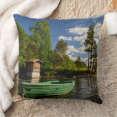 ノルウェーのフィヨルドの緑のボート クッション (ブランケット)