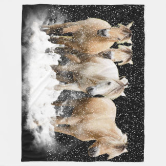 ノルウェーのフィヨルドの雪Blnaket フリースブランケット