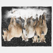 ノルウェーのフィヨルドの雪Blnaket フリースブランケット (正面(横))