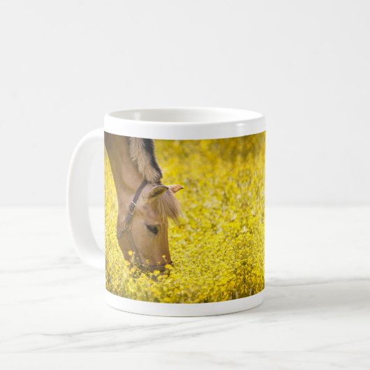 ノルウェーのフィヨルドの馬のバターカップ – Finn コーヒーマグカップ (正面左)