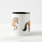 ノルウェーのフィヨルドの馬のマグ ツートーンマグカップ (中央)