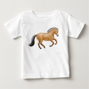 ノルウェーのフィヨルドの馬の乳児のTシャツ ベビーTシャツ