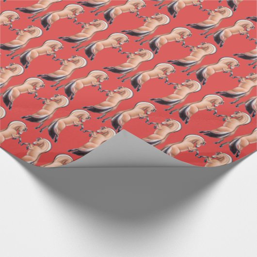 ノルウェーのフィヨルドの馬の包装紙の養育 ラッピングペーパー (角)