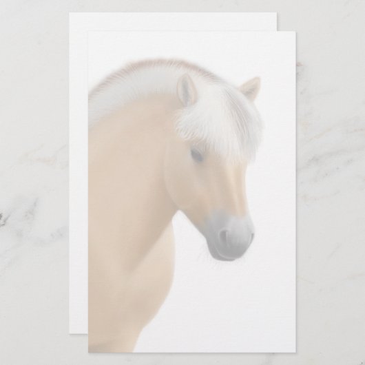 ノルウェーのフィヨルドの馬の文房具 便箋 (正面/裏面)