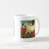 ノルウェーのフィヨルドの馬の芸術 コーヒーマグカップ (正面右)