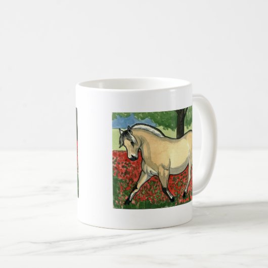 ノルウェーのフィヨルドの馬の芸術 コーヒーマグカップ (正面右)