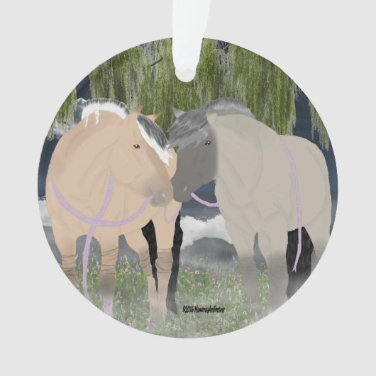 ノルウェーのフィヨルドの馬 オーナメント (正面)