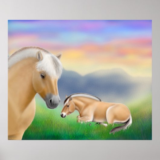 ノルウェーのフィヨルドウズアットドーンプリント ポスター (正面)