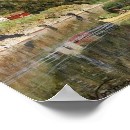 ノルウェーのフィヨルド景観 ポスター (角)