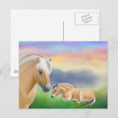 ノルウェーのフィヨルド馬はがき ポストカード (正面/裏面)