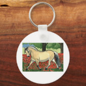 ノルウェーのフィヨルド・ホース・アート キーホルダー (正面)