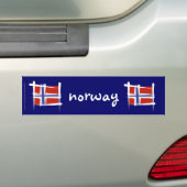 ノルウェーのブラシの旗 バンパーステッカー (車上)