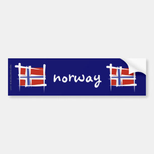 ノルウェーのブラシの旗 バンパーステッカー