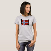 ノルウェーのブラシの旗 Tシャツ (正面フル)