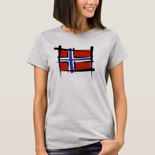 ノルウェーのブラシの旗 Tシャツ (正面)