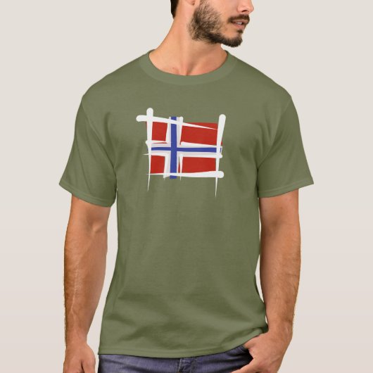 ノルウェーのブラシの旗 Tシャツ (正面)
